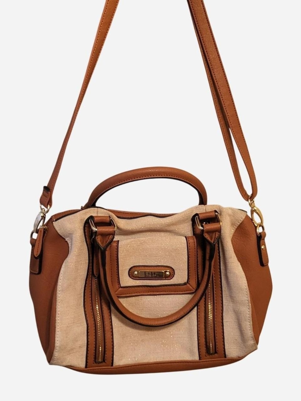 Nicole Miller 💛 Tan and Cream Purse